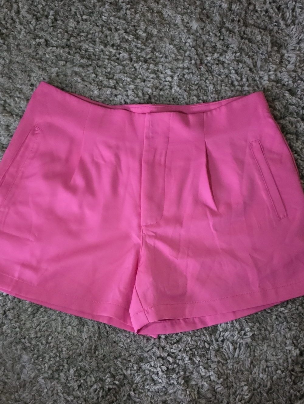 HYFVE Vibrant Pink High-Waist Tailored Women's Shorts - Picture 1 of 7